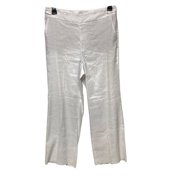 Talbots White Linen Blend Wide Leg Pants Women's Size 10 NWT‎ - Picture 1 of 8